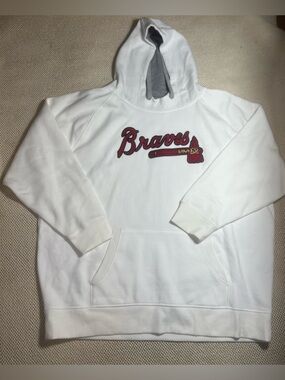 ANTIGUA ATLANTA BRAVES MENS WHITE FULL FRONT
VICTORY LONG SLEEVE HOODIE  3XL